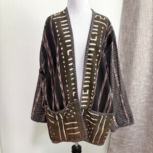 Veranda Wear Guatemala Kimono Cardigan S Art to Wear Handmade Cotton Oversized